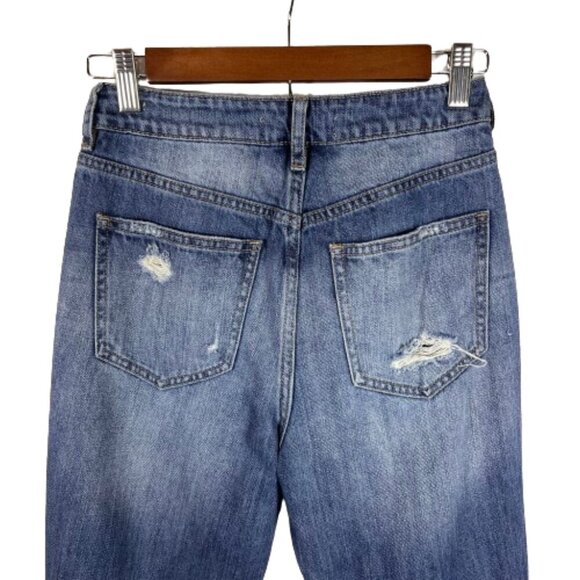 PacSun Womens Mom Jeans Size 25 Cropped High Rise Distressed Ripped Grunge Y2K - Picture 9 of 12
